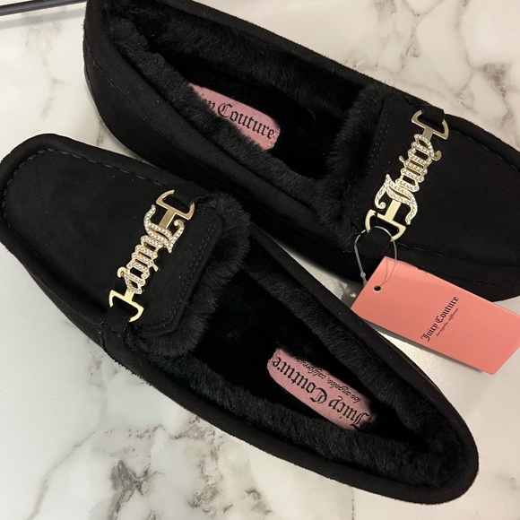 Juicy Couture NWT Women's Black Flats Faux Suede | Never Used | 7M - Picture 1 of 5